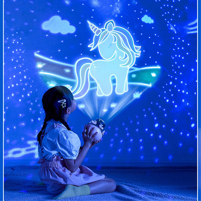 SELLEX™-Night Light Projector Kids Nursery Children Room Space Rotation USB Rechargeable Led Night Lamp 12 Films For Birthday Gift.