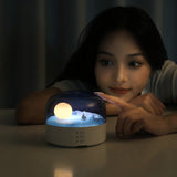 SELLEX™-Moon LED Atmosphere Night Light Speaker Bluetooth Rechargeable Dimming Wave Table Lamp Kids Birthday Gift, Bedroom Decore.