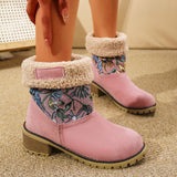 SELLEX™-Flowers Embroidered Snow Boots Ethnic Style Platform Thick Square Heel Mid-tube Boot Winter Warm Cotton Shoes For Women.