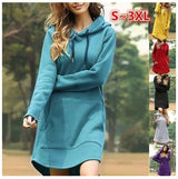 SELLEX™-Solid colour pocket long sleeve hoodie.