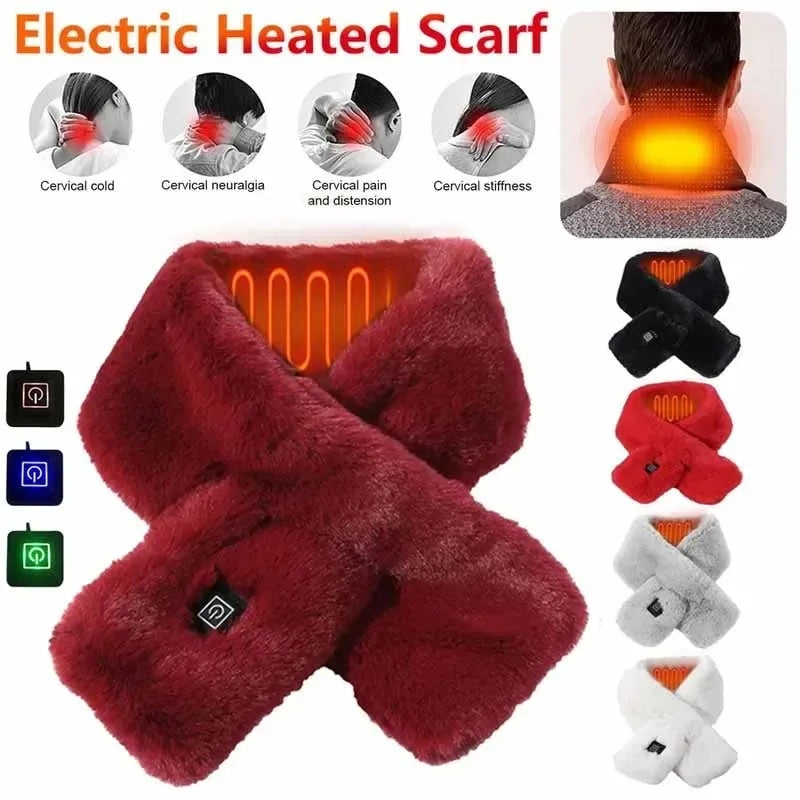 SELLEX™-Heating Scarf USB Electric Heated Neck Wrap Heating Pad Pain Relief Three-gear Temperature Control Neck Warmer For Women/Men.