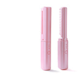 Professional Wireless Hair Straightener Curler Comb Fast Heating Negative Ion Straightening Curling Brush Hair Styling.